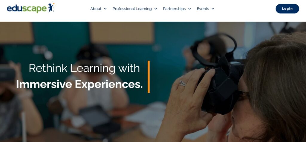 VR sites eduscape Rethink Learning with Immersive Experiences.